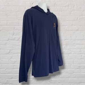 Vineyard Vines Men’s Hoodie Tee Long Sleeve Navy Sunset Palm Tree Graphic Size L